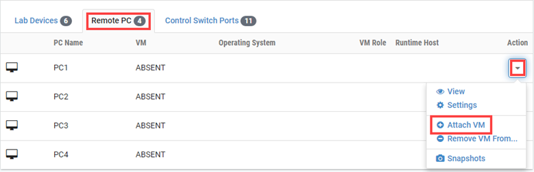 Remote PC Attach VM